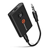TaoTronics Bluetooth 5.0 Transmitter and Receiver, 2-in-1 Wireless 3.5mm Adapter (aptX Low Latency, 2 Devices Simultaneously, For TV/Home Sound System)